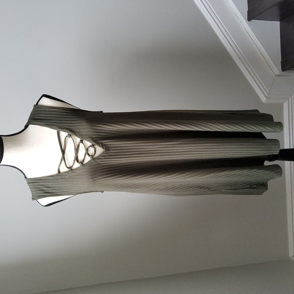 Cotton On jungle green Lace up Tank Ribbed dress Size Medium